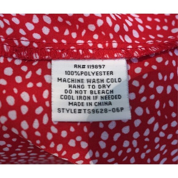 Collective Concepts Red White Polka Dot Sleeveless Blouse - Picture 5 of 7